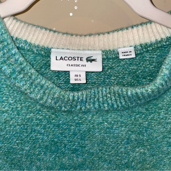 Lacoste Merino Wool Sweater Thick Green Large - Picture 2 of 5